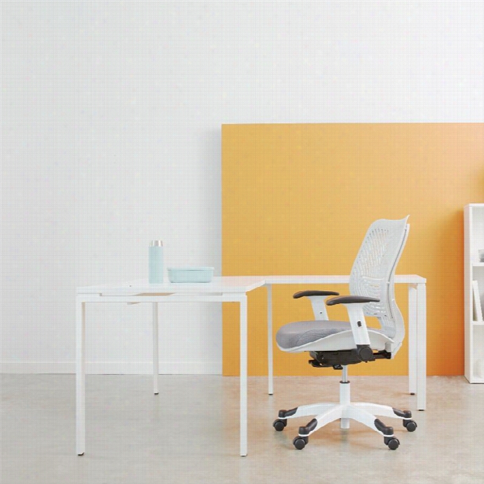Office Star Prado L-shape Workstation Desk In White