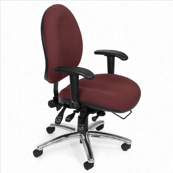 Ofm 24-hour Big And Tall Computer Task Office Chair In Burgumdy