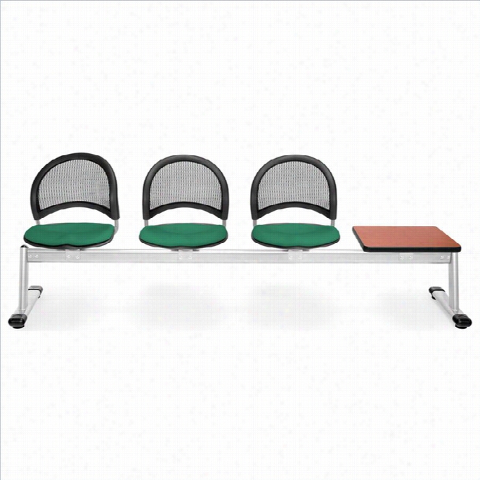 Ofm Moon Bbeam Seating With 3 Seats And Table In Shamrock Green And Cherry