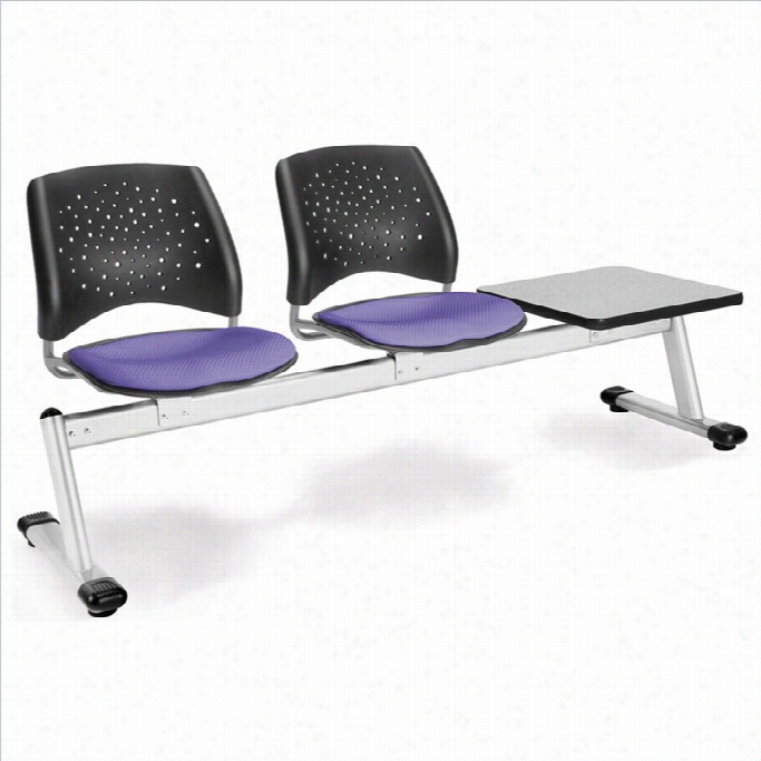 Ofm Star Beam Seating With 2 Seats And Table In Lavneder And Gray