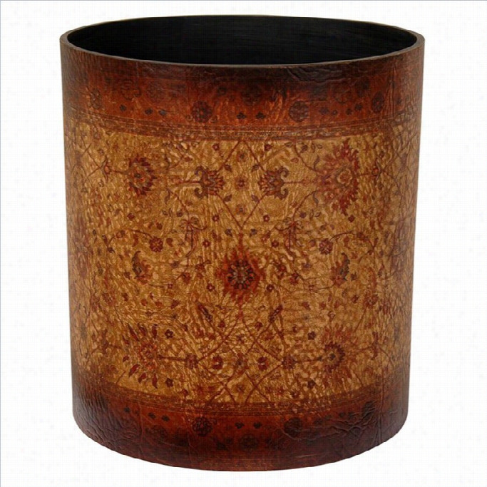 Oriental Furniture Olde-worlde Baroque Waste Basket In Brown