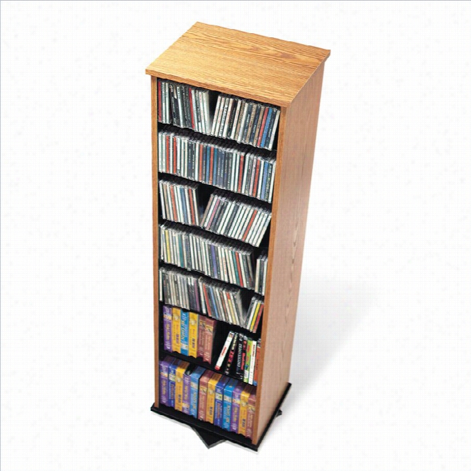 Prepc 53 2-sided Cd Dvd Media Spin Nig Tower In Oak And Black