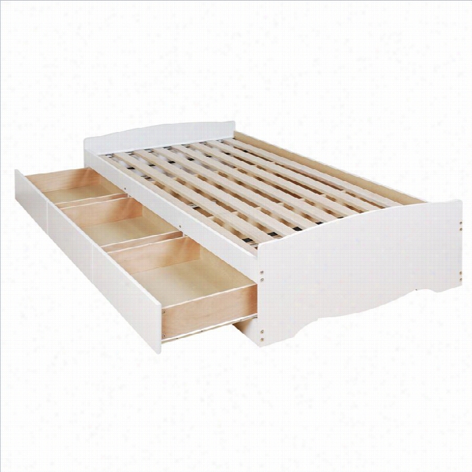 Prepac  Mo Nterey White Twin Bookc Ase Platform Storage Bed