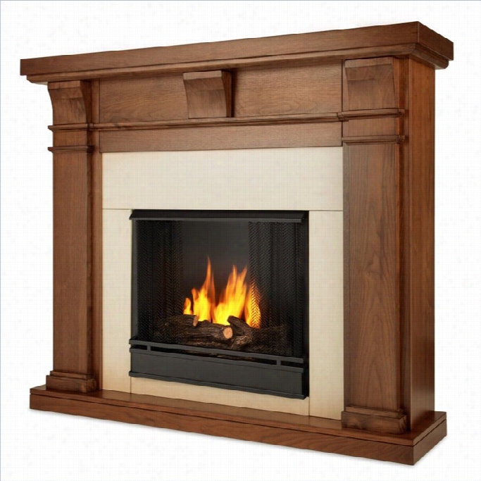 Real Flame Door-keeper Fireplace I Nwalnut Finish