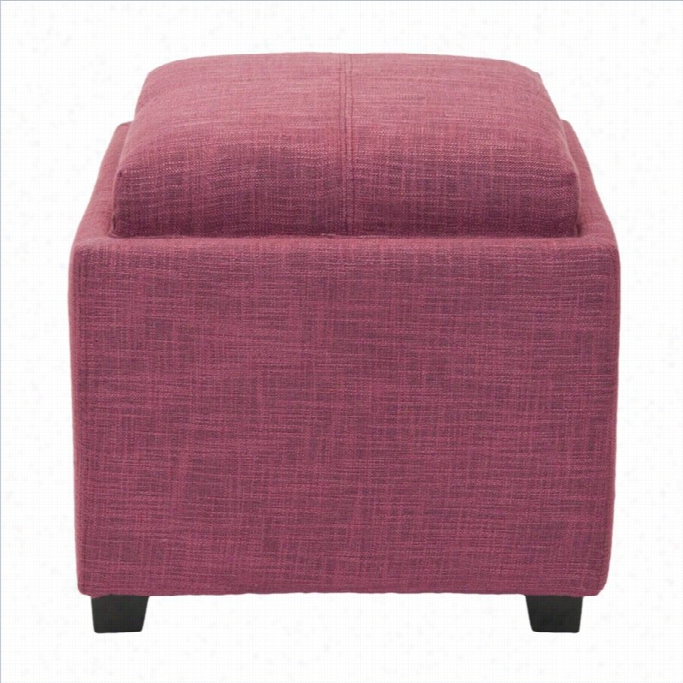 Safavieh Carter Polyester Viscose Tray Ottoman In Rose