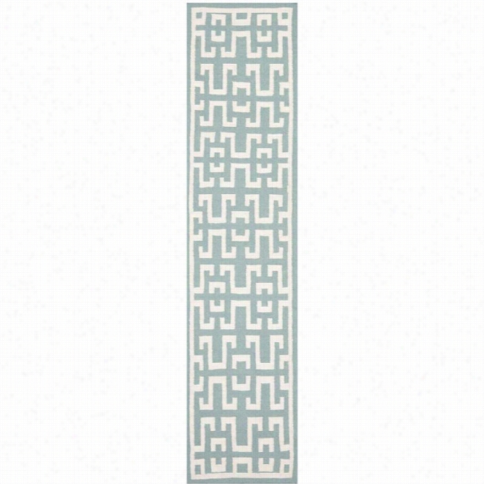 Safavieh Dhurriees Seafoam Contemporary Rug - Runner 2'6 X 8'