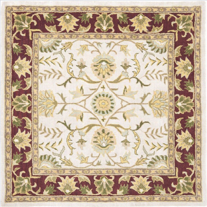 Safavieh Heritage Squrae Rug In Beige / Red