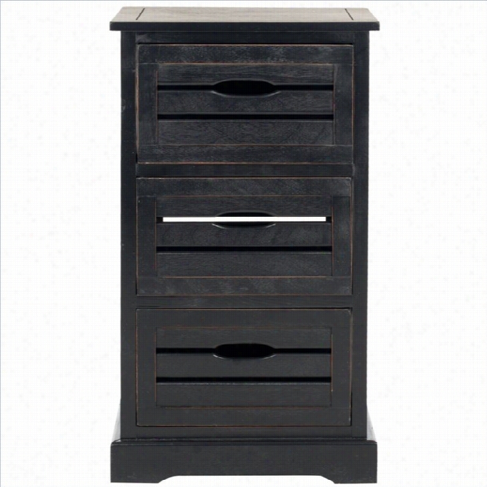 Safavieh Samara Pirn 3 Drawer Cabinet In Black