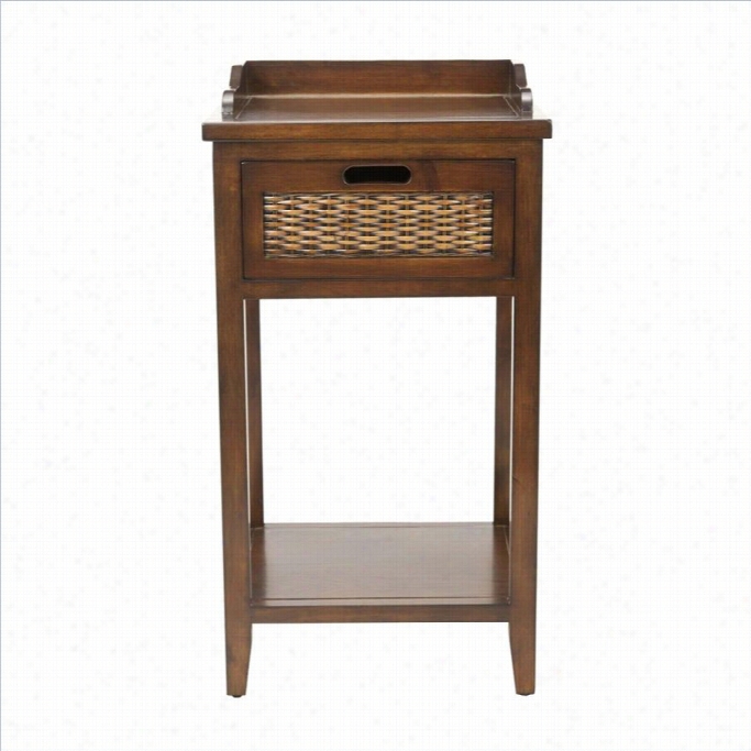 Safavieh Wallace Pine Wood Side Table In Walnut