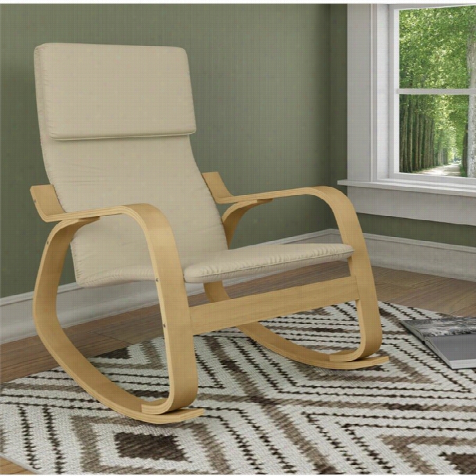 Sonax Corliving Aquios Bentwood Contemproary Rocker In Warn White