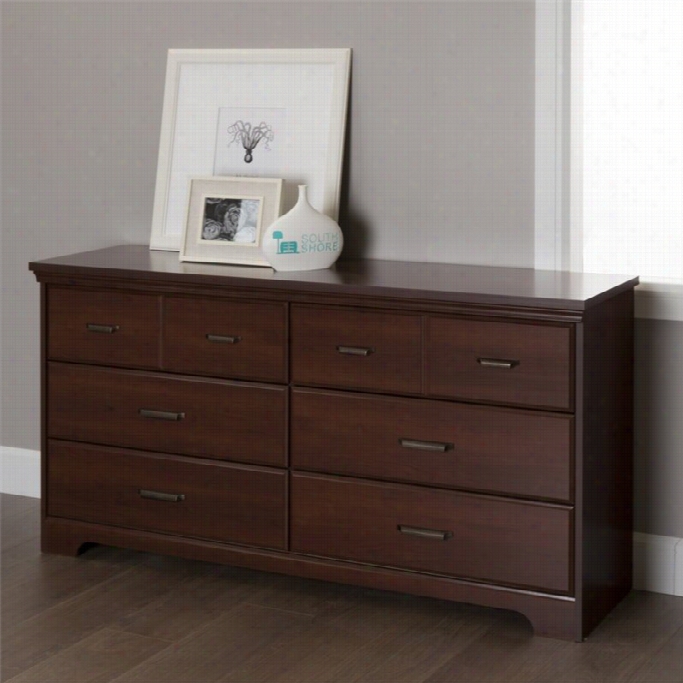 Sothh Shore Versa 6 Drawer Doubel Dresser In Royal Cherry