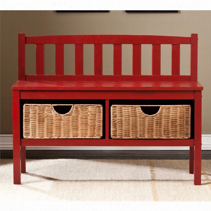 Southern Enterprises Stroage Bench In Red