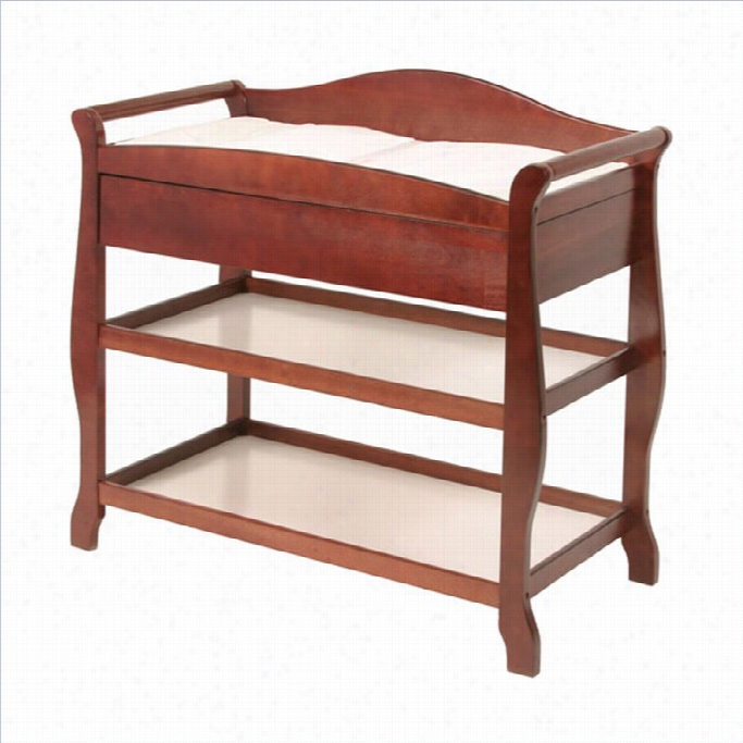 Sto Rk Craft Aspen Sleigh Changing Table Wih Dawer In Cherry