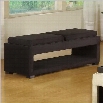 Armen Living Cancun Microfiber Double Tray Storage Bench in Black