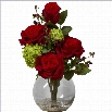 Nearly Natural Rose and Hydrangea Silk Flower Arrangement in Red