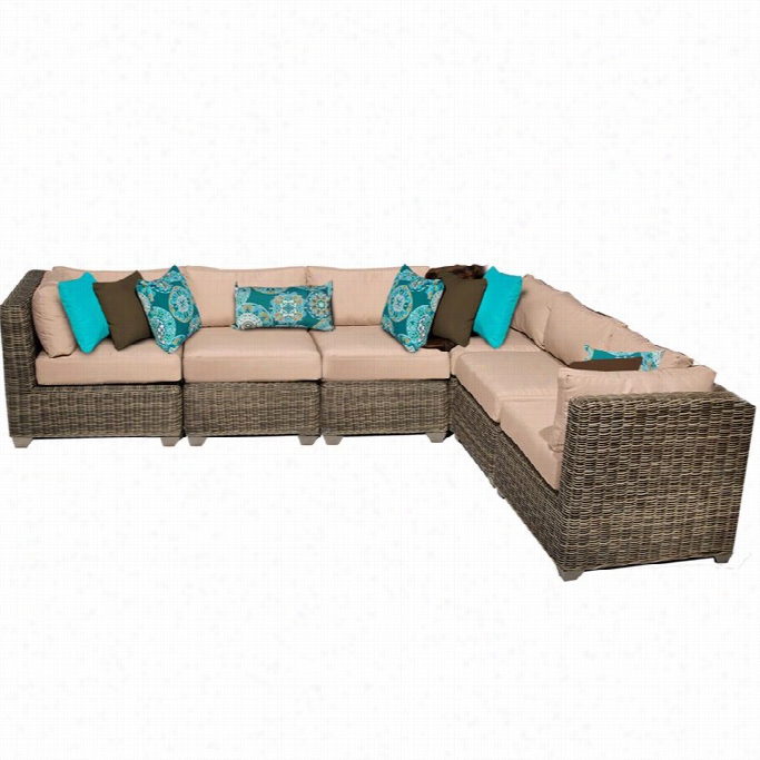 Tkc Cape Cod 6 Part Outdoor Wicker Sf Ase In Wheat