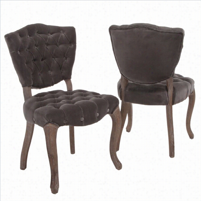 Trent Home Chandler Dining Chairs In Charcoal (set Right Side 2)