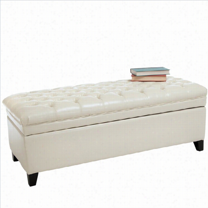 Trent Home Spencer Storage Ottoman In Ivory