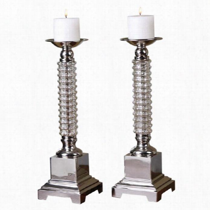 Uttermost Ardex Mercury Glass Candleholders (set Of 2)
