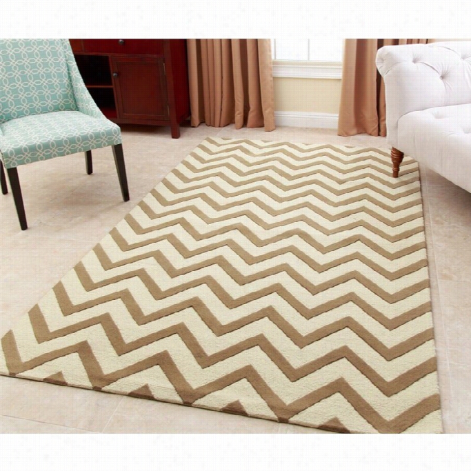 Abbyson Existing 3' X 5' New Zealand Wool Rug In Gold