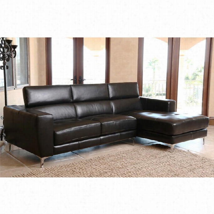 Abbyson Living Montana Leather Right Facing Sectilnal In Black