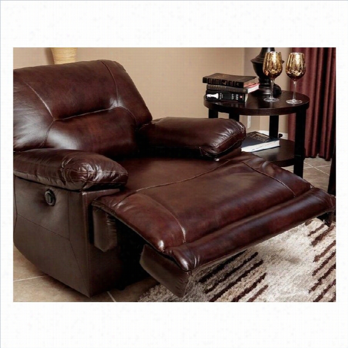 Abbyson Living Rio Power Reclining Leathe Rarm Chair In Brown