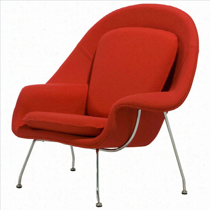 Aeon Furniture Newark Fiber Glass Lounge Arm Chair In Red
