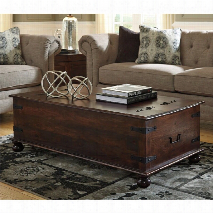 Ashley Holifern Coffee Table Humorist Storage In Warm Brown