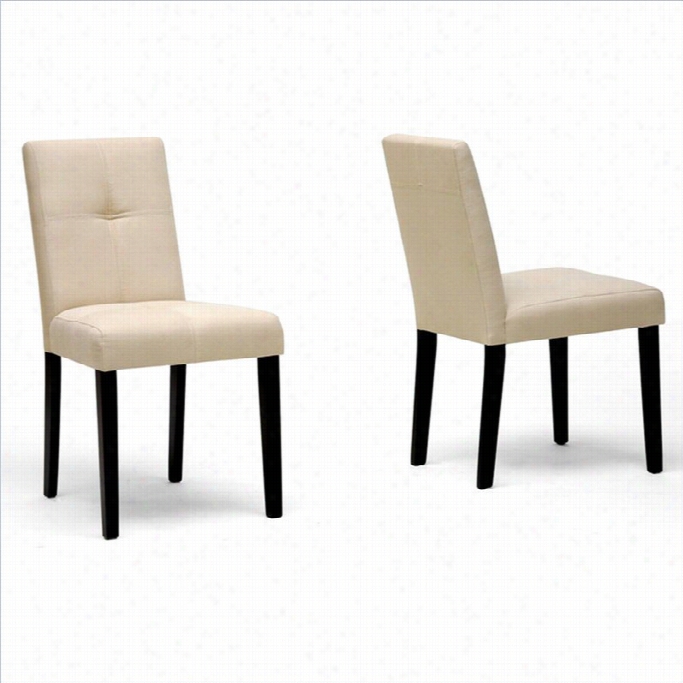 Baxton Studio Elsa Dining Chair In Dark Brown (set Of 2)