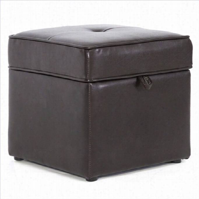 Baxton Studio Sydney Ottoman Iin Dark Brown