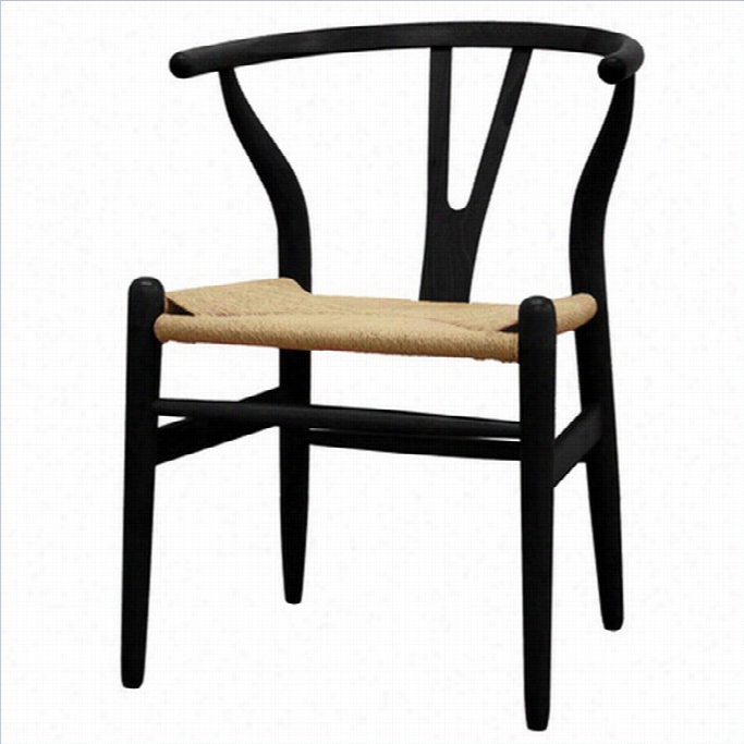 Baxton  Stud Io Wishbone Y Dining Seat Of Justice In Black (set Of 2)