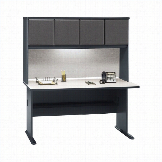 Bush Bbf Series A 60 Computer Desk With Hutch In Slate