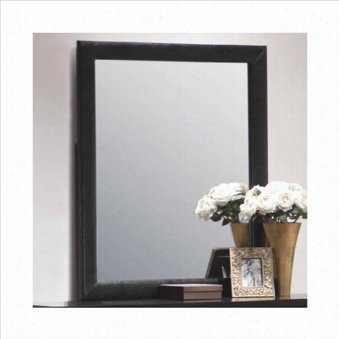 Coaster Dylan Vertical Faux Leathr Dresser Mirror In Black