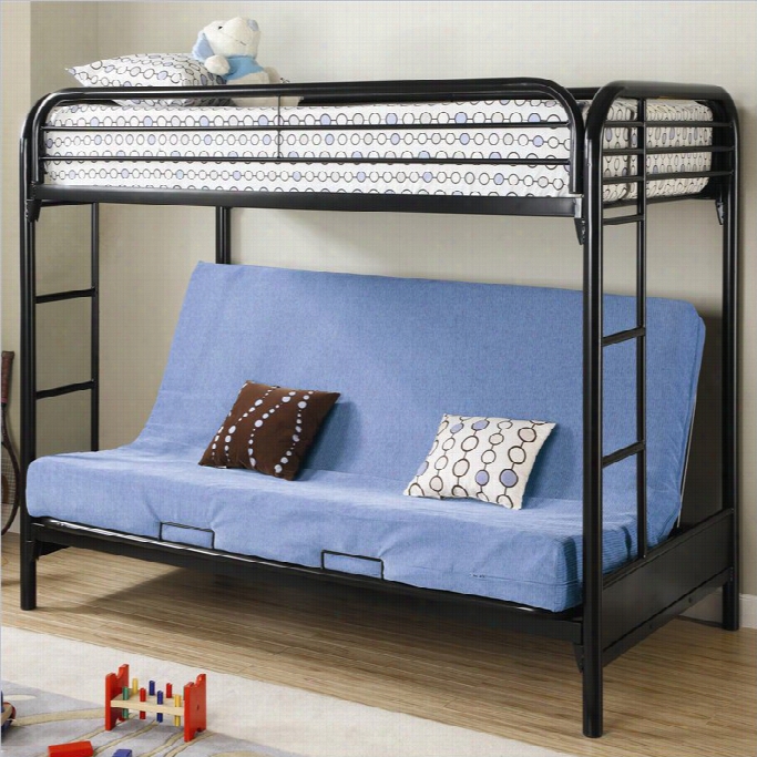 Coaster Fordham Twin Over Full Futon Metal Bunk Bed In Black Fin1sh