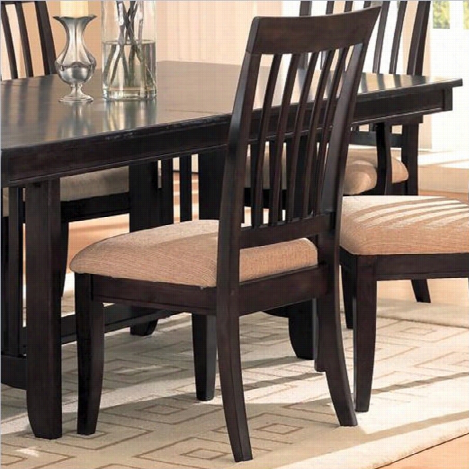 Coaster Monaco  Dining Chair With Manufactured Cloth Seat In Rich Darkcappuccino