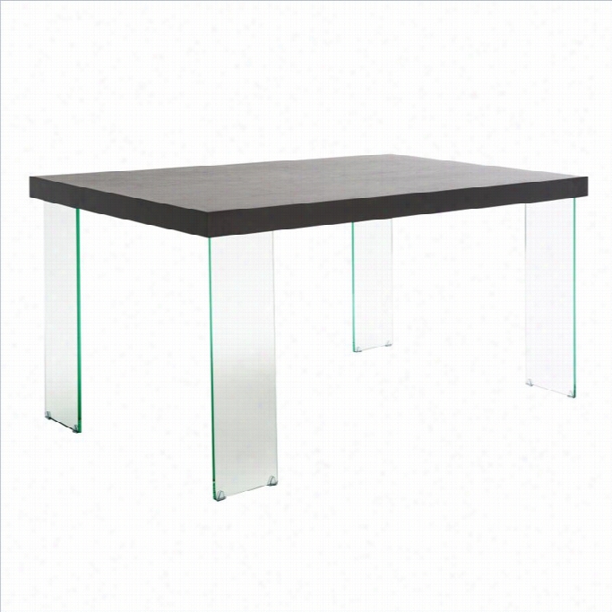 Eurostyle Cabrio Dining Table In Clear And Wenge