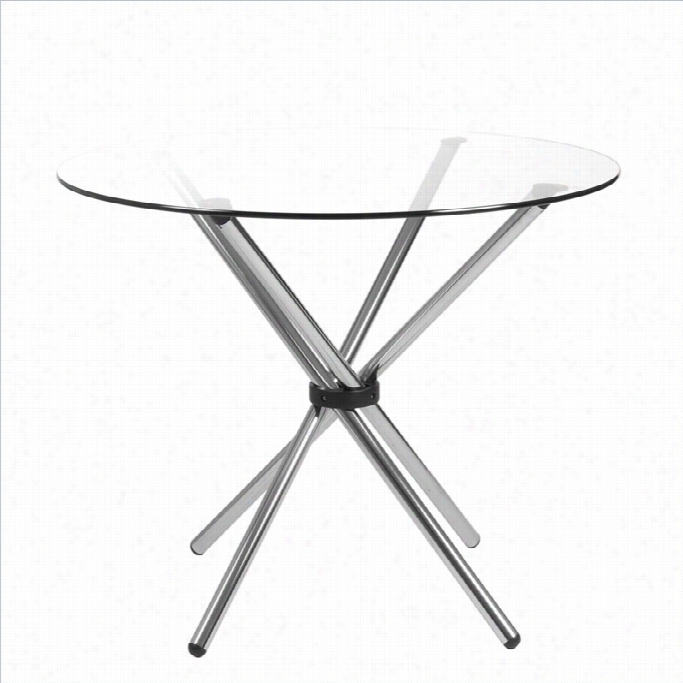 Eurostyle Hydra 42 Round Dining Table In Chrome