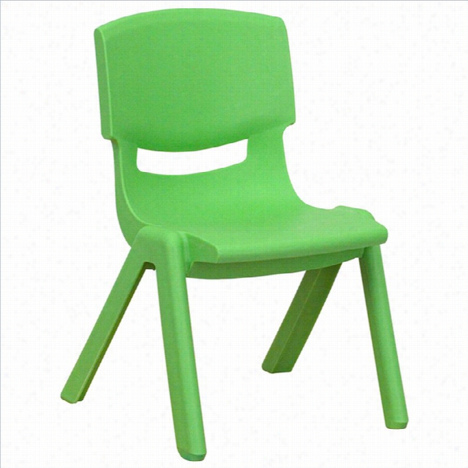 Momentary Blaze Furniture Stackable Chait In Green-10.5 Iinch Seat Height