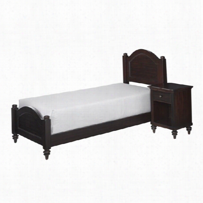 Home Styles Bermuda 2 Piece Wood Twin Bedtoom Set In Espresso