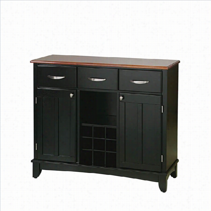 Home Styles Furniture 3 Drawer Lareg Wood Top Buffet In Black