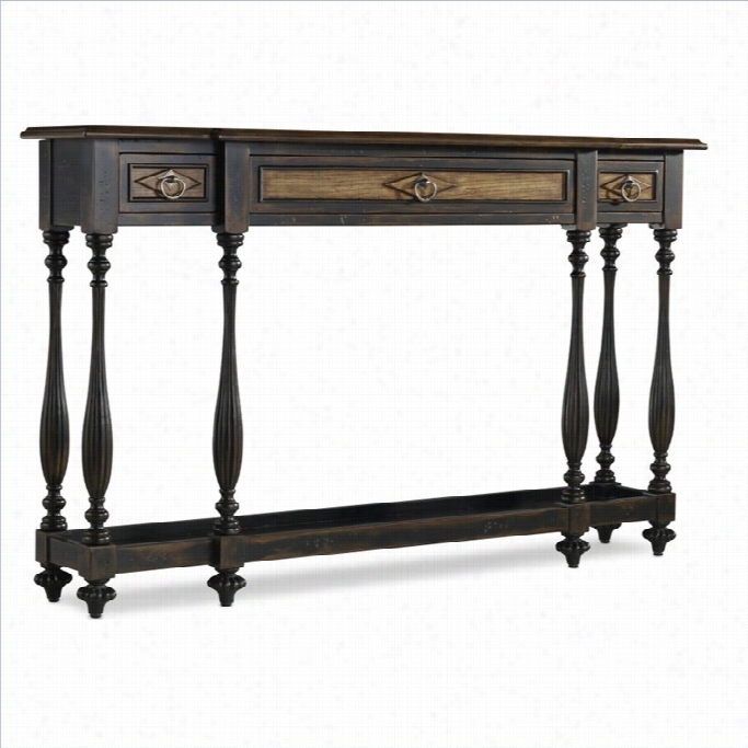 Hooker Furniture Sanctuary Three Drawer Thin Console In Ebony