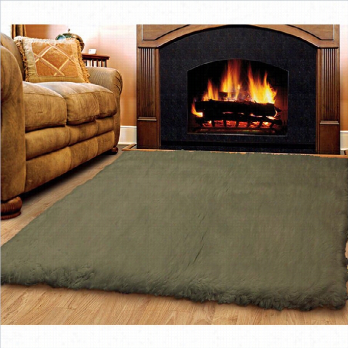 Li Non Rugs Flokati Rectangular Area Ru Gin Olive-3' X 5'