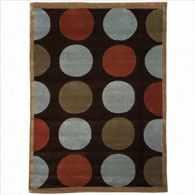 Linon Ru Gs Trio Re Ctangular Area Rug In Brown And Pale Blue-1'10 X 2'10