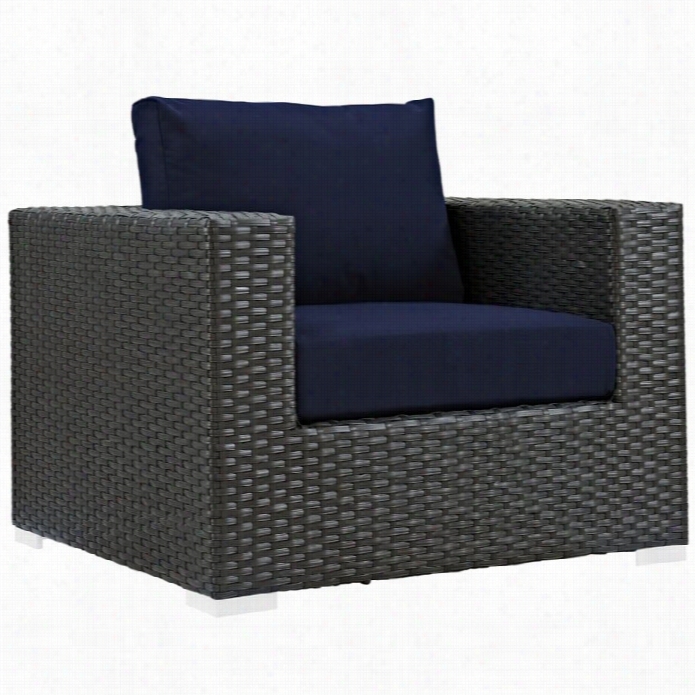Modway Sojour Noutdoor Armchair In Canvas Navy