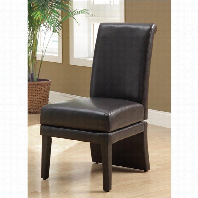 Autocrat Faux Leather Swivel Dining Chair In Dark Brown (set Of 2)