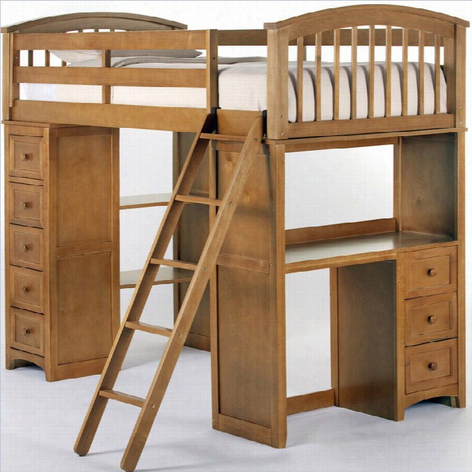 Ne Kids School H Ose Student Loft Bed In Pecan