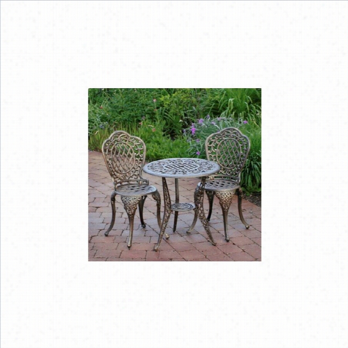 Oaklane Living Mississippi 3 Piece Bistro Set Inantique Bronze