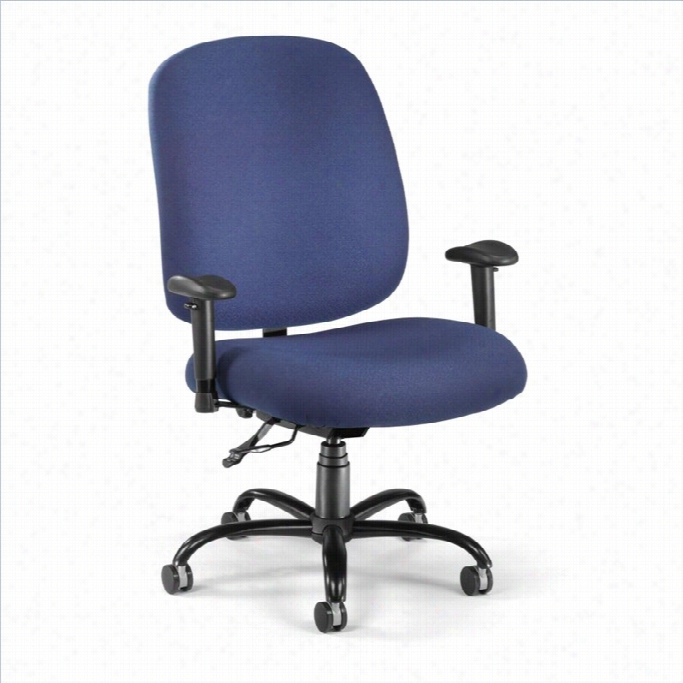 Ofm Big And Tall Charge Chair With Arms In Navy