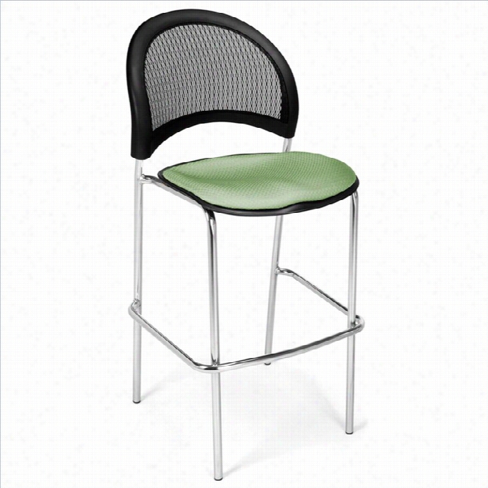 Ofm Moon 31.25 Chrome Stool In Sage Green