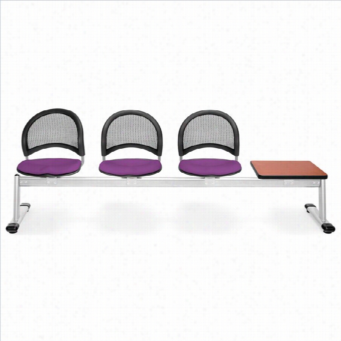 Ofm Moon  Beam Seating By The Side Of 3 Seats And Table In Plum And Chrery